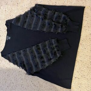 Women’s 2x black dressy sweater. Sleeves are fringed